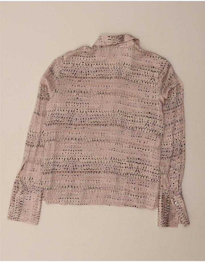 Marks & Spencer Dameskjortebluse UK 12 Medium Pink Plettet Silke