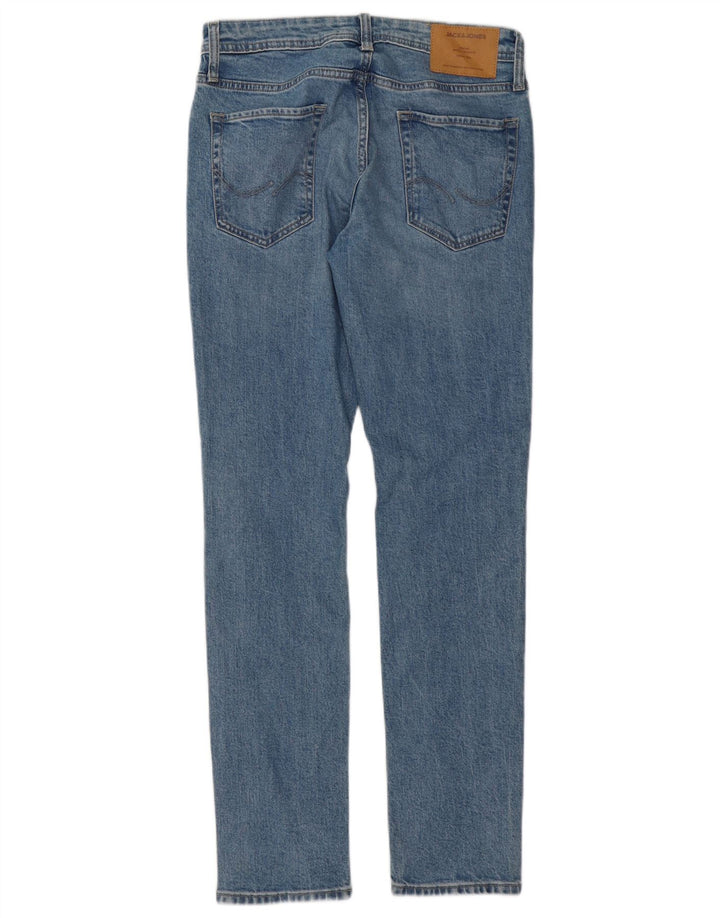 Jack & Jones Herre GLENN Distressed Slim Jeans W30 L32 Blå Bomuld