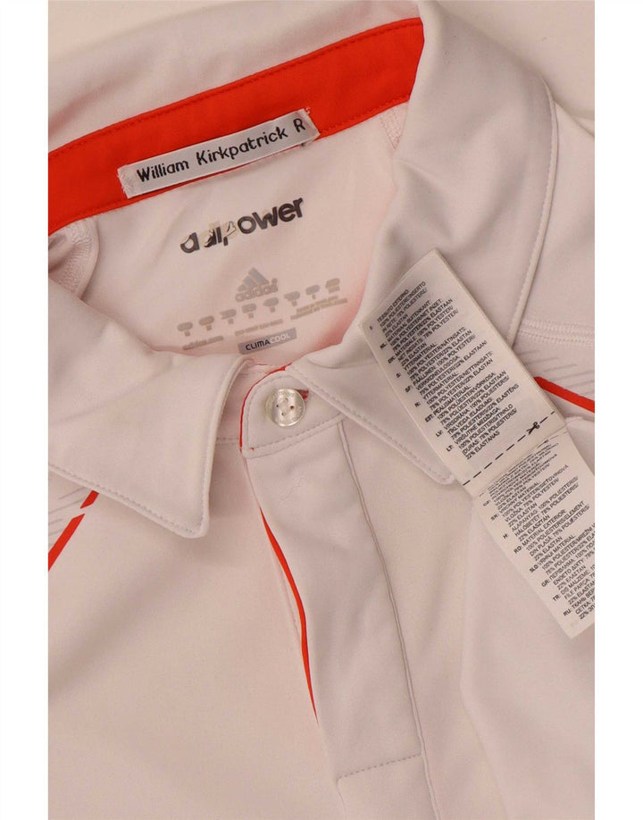 Adidas Herre Climacool Polo Shirt Medium White Colourblock Polyester