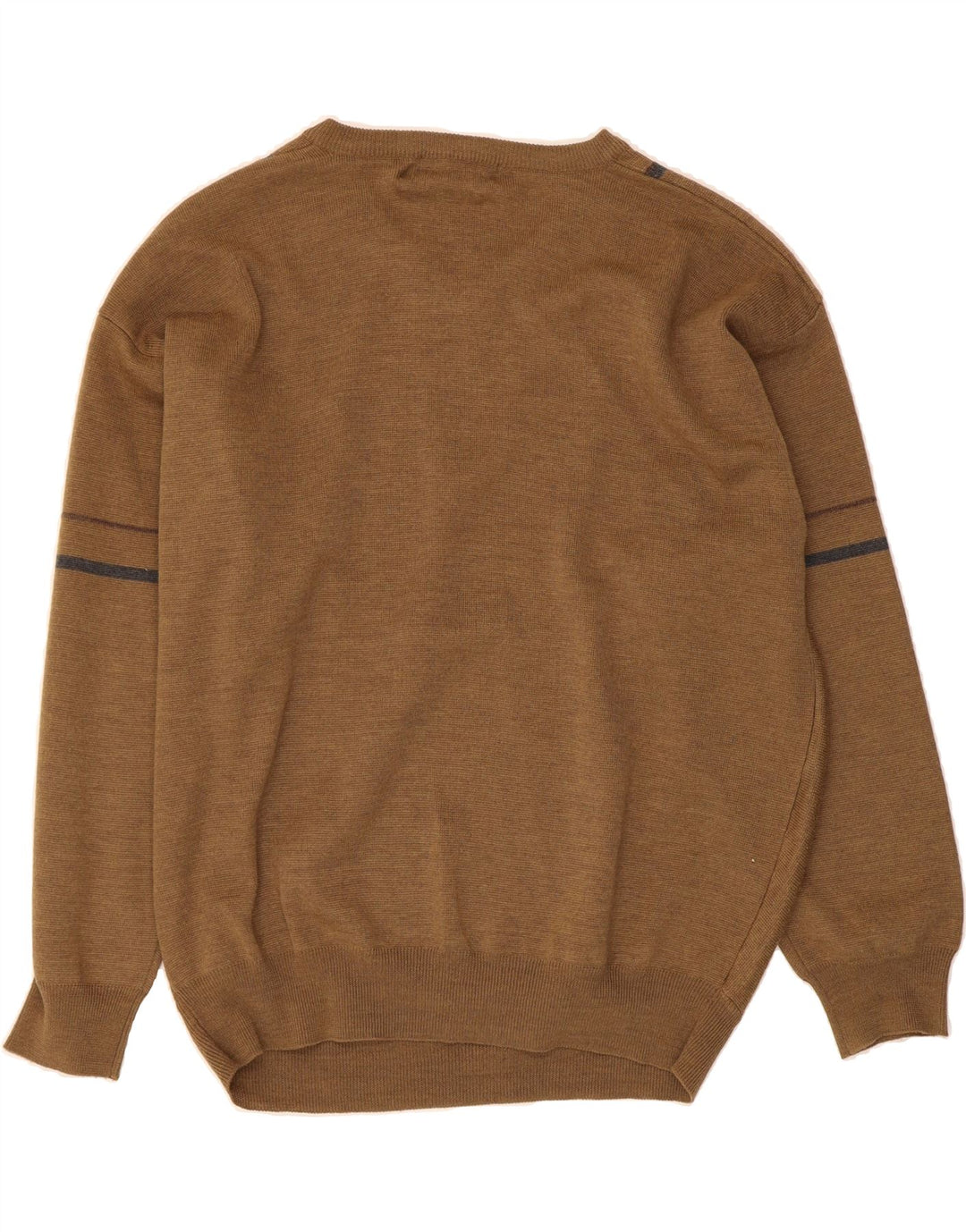 FARAH Mens V-Neck Jumper Sweater 2XL Brown Striped Acrylic Vintage Farah and Second-Hand Farah from Messina Hembry 