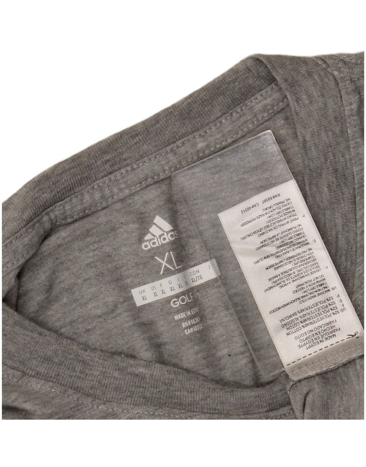 Adidas Herre T-Shirt Top XL Grå Polyester