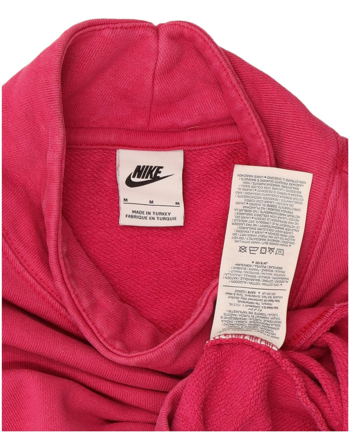 NIKE Womens Oversized Sweatshirt Jumper UK 14 Medium Pink Cotton