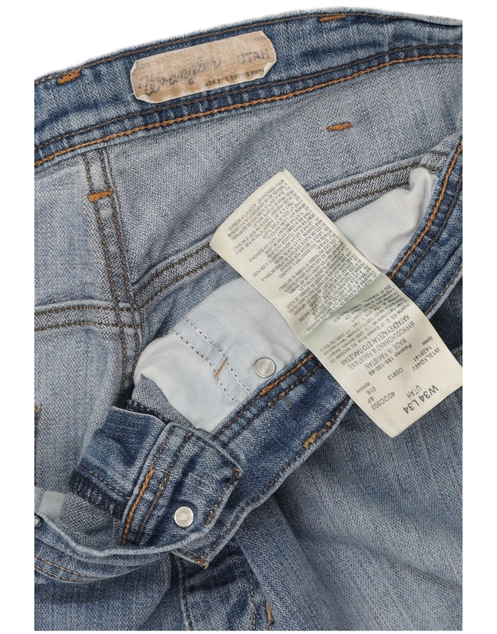 WRANGLER Herre Utah Straight Jeans W34 L34 Blå Bomuld