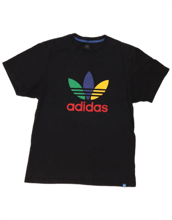 Adidas Herre grafisk T-shirt Top Medium Sort Bomuld