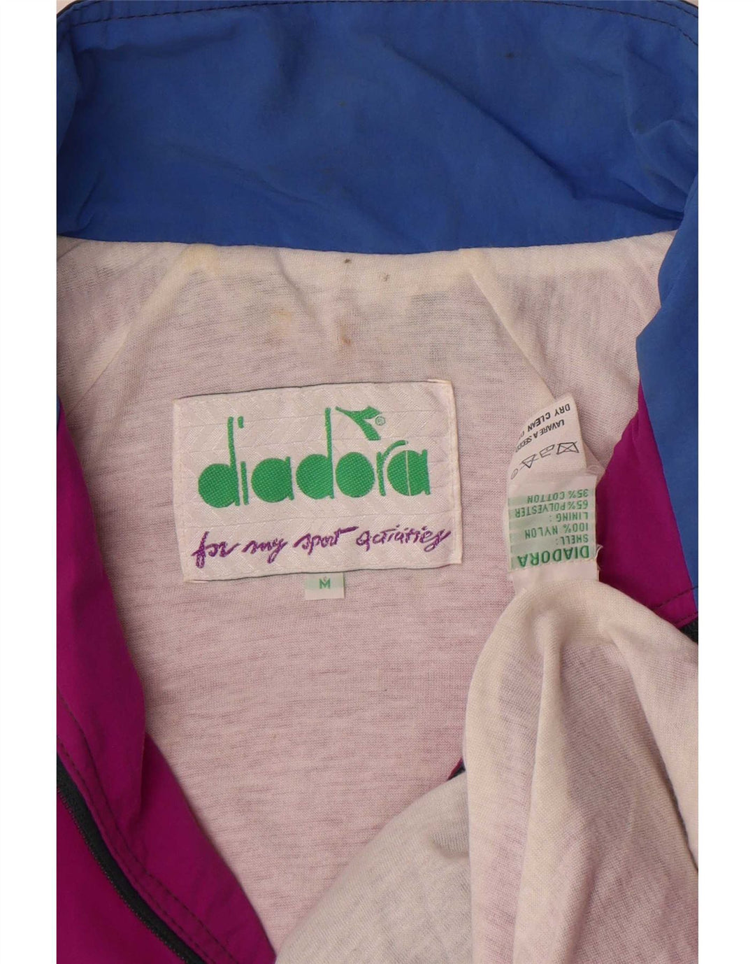 Diadora Herre grafisk træningsdragt Topjakke Medium Pink Colourblock Nylon