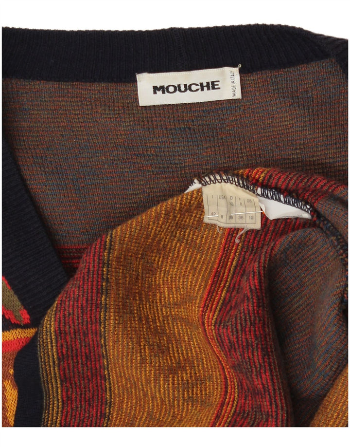 MOUCHE Womens Cardigan Sweater UK 12 Medium Multicoloured Fair Isle