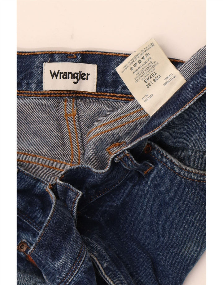Wrangler Herre Texas Straight Jeans W38 L32 Blå Bomuld