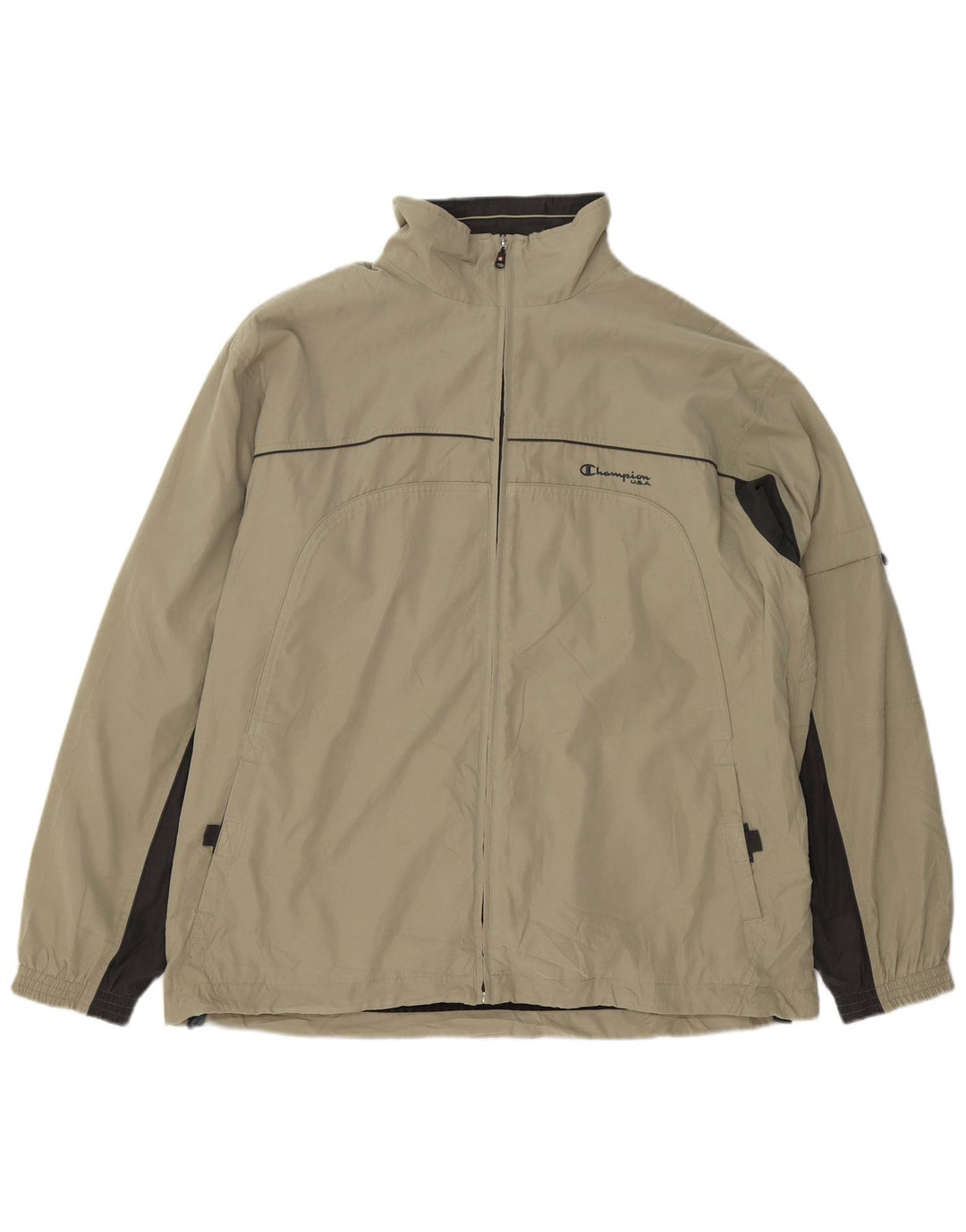Champion Regnjakke til mænd UK 44 2XL Khaki Colourblock Polyester