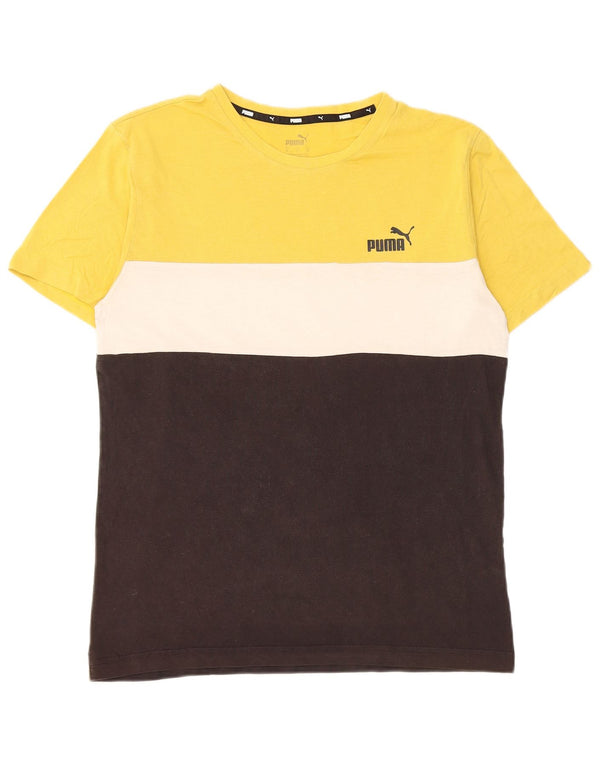 Puma Herre T-Shirt Top Medium Flerfarvet Colourblock Bomuld