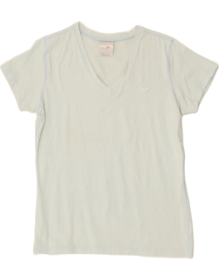 NIKE Womens T-Shirt Top US 12-14 Large Grey Cotton Vintage Nike and Second-Hand Nike from Messina Hembry 