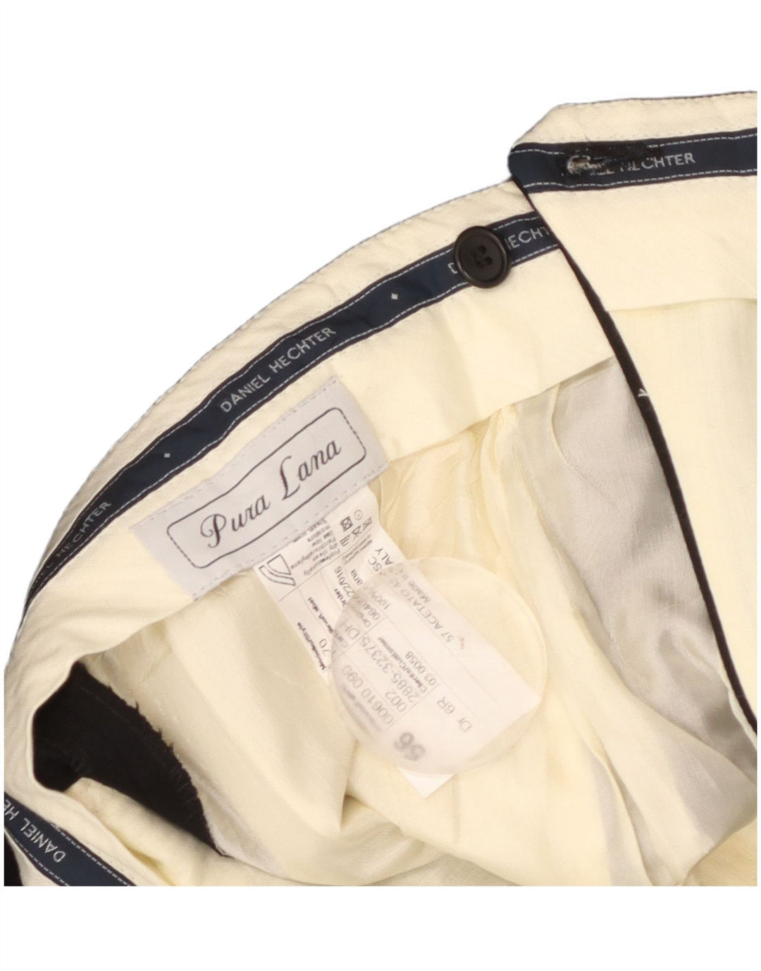 Daniel Hechter Herre Pegged Suit Bukser IT 56 3XL W38 L28 Sort Uld