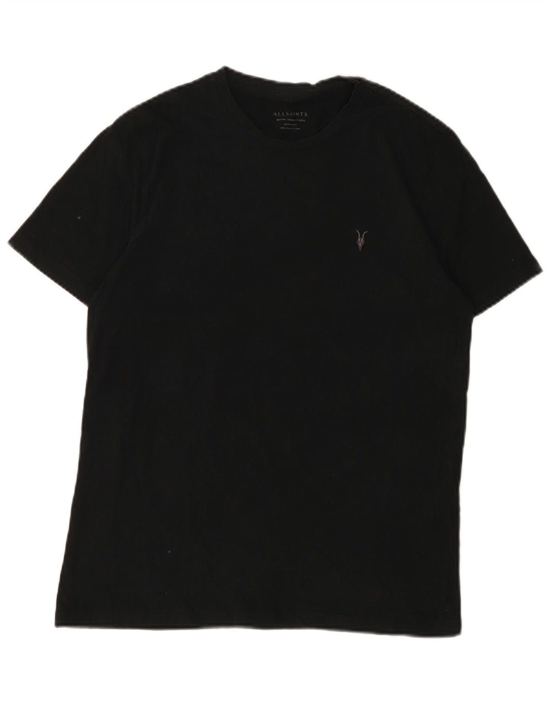 All Saints Herre T-Shirt Top Medium Sort Bomuld
