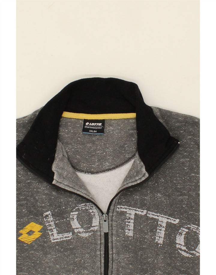 LOTTO Mens Graphic Tracksuit Top Jacket 2XL Grey Cotton Vintage Lotto and Second-Hand Lotto from Messina Hembry 