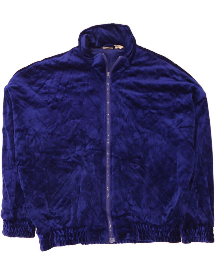 ELLESSE Womens Oversized Tracksuit Top Jacket UK 16 Large Navy Blue Vintage Ellesse and Second-Hand Ellesse from Messina Hembry 