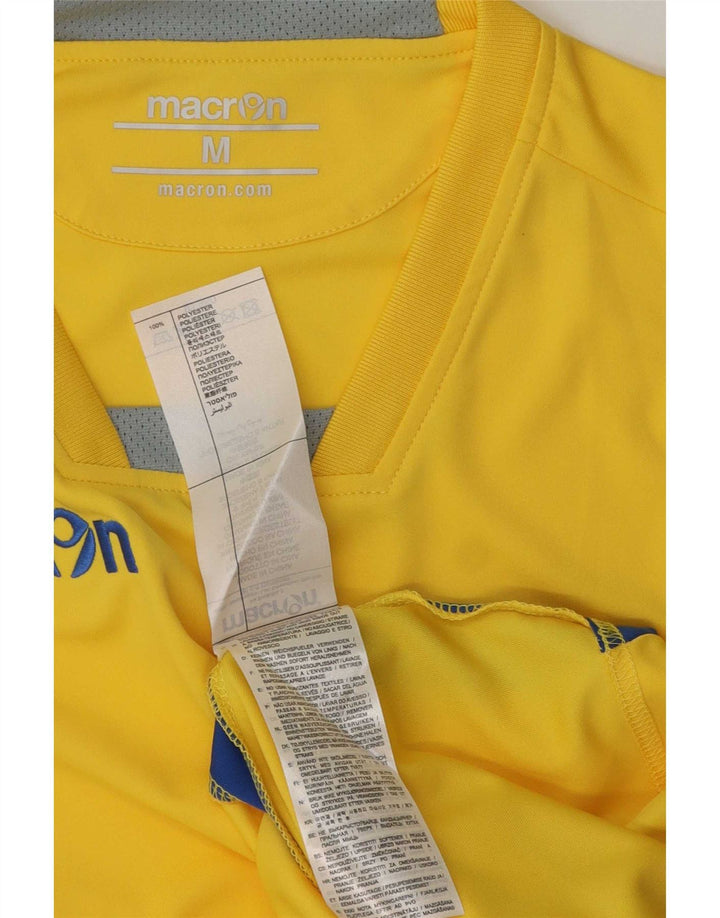 Macron Herre grafisk T-shirt Top Medium Gul Colourblock Polyester