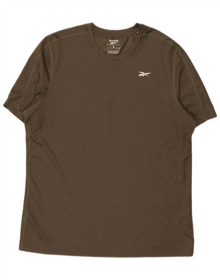 Reebok Herre T-Shirt Top Stor Khaki Polyester
