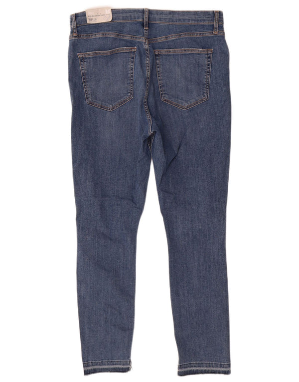 Topshop Dame Jamie Distressed Skinny Jeans med høj talje W34 L28 blå bomuld