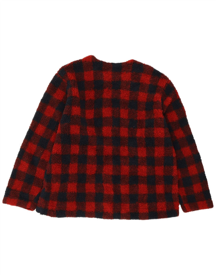 LEE Dame Oversized Fleecejakke UK 18 XL rødternet polyester