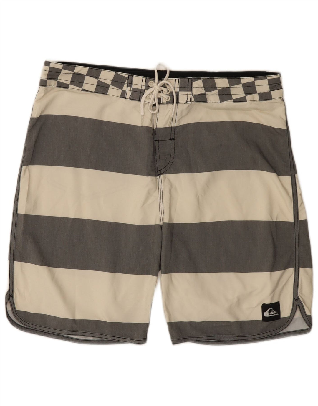Quiksilver badeshorts til mænd store off-hvide stribet polyester