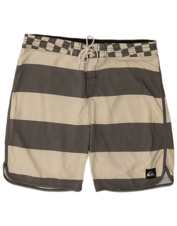 Quiksilver badeshorts til mænd store off-hvide stribet polyester