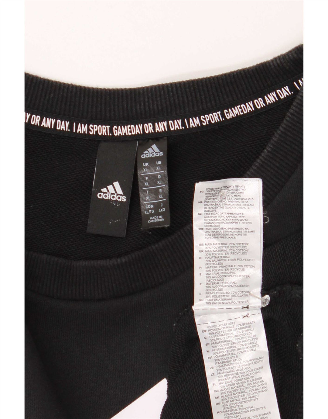 Adidas Herre Graphic Regular Fit Sweatshirt Jumper XL Sort Bomuld