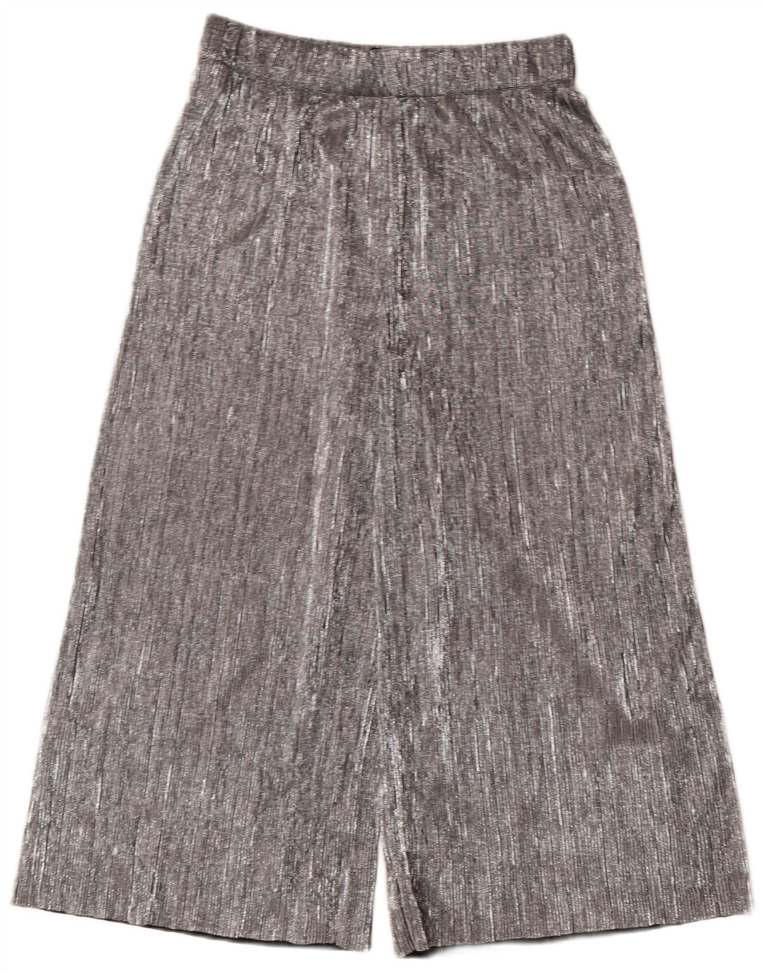 ZARA Capribukser med brede ben til kvinder XS W24 L20 Sølv Polyester