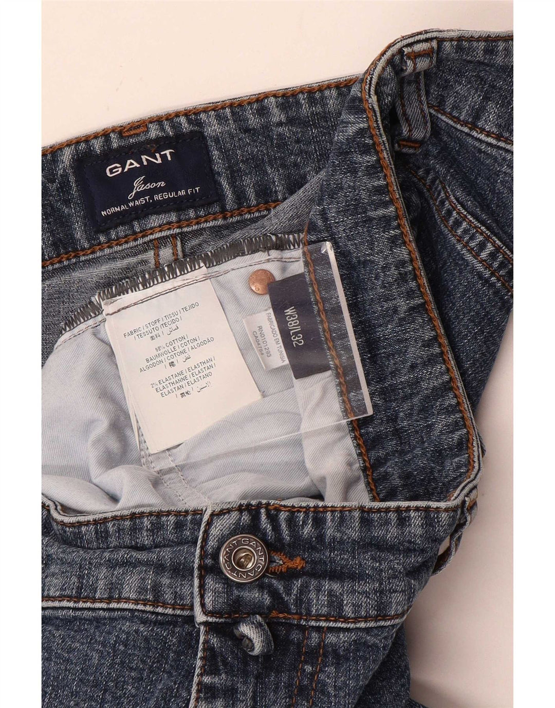 Gant Herre Jason Regular Fit Straight Jeans W38 L32 Blå Bomuld