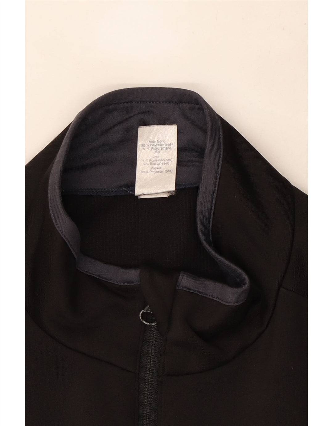 Vintage træningsdragt til mænd, topjakke, stor sort polyester