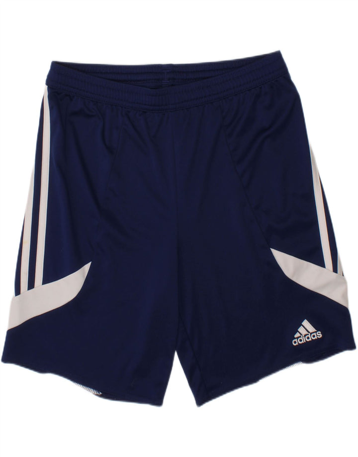 ADIDAS Boys Climalite Sport Shorts 11-12 Years Large  Navy Blue Polyester Vintage Adidas and Second-Hand Adidas from Messina Hembry 