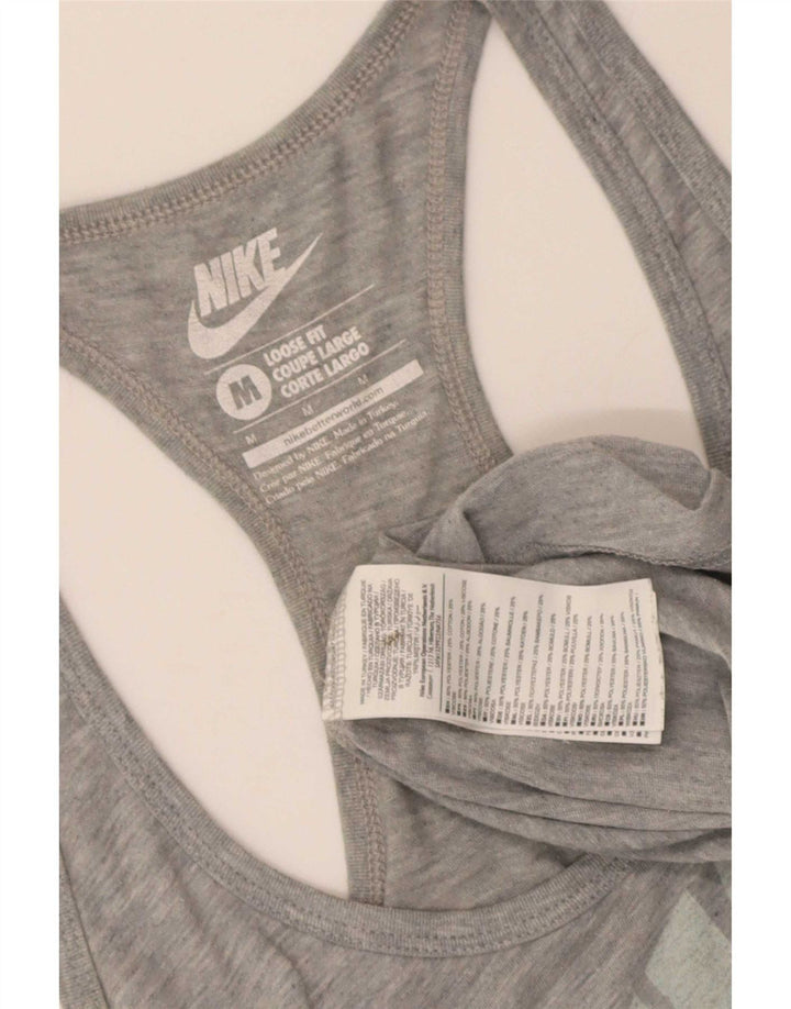 Nike Dame Loose Fit Grafisk Vest Top UK 12 Medium Grey Polyester