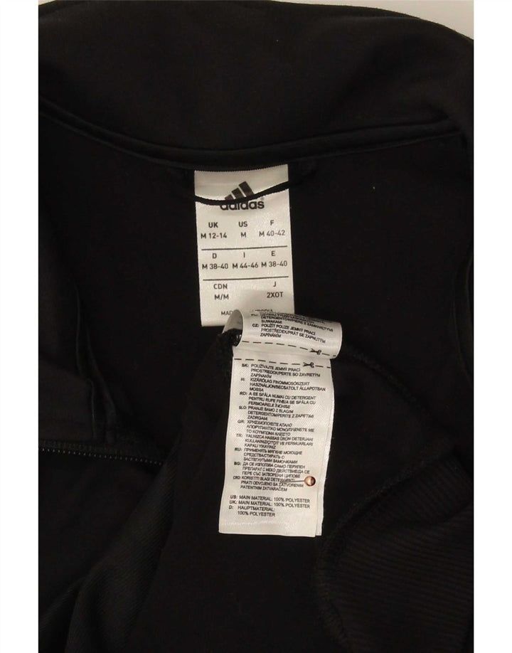 Adidas træningsdragt topjakke til kvinder UK 12/14 Medium Black Polyester