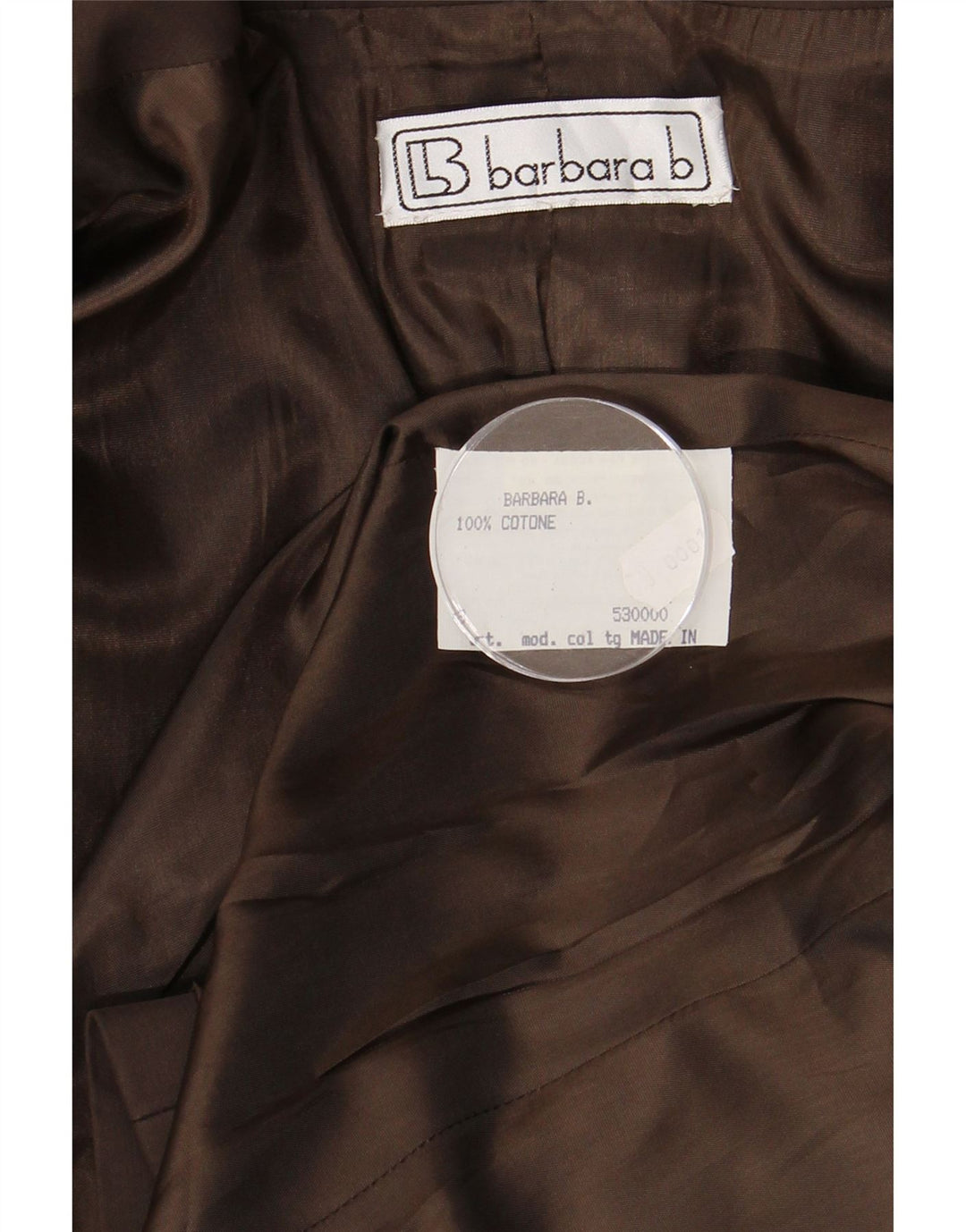 BARBARA B Womens Open Blazer Jacket UK 18 XL Brun Bomuld