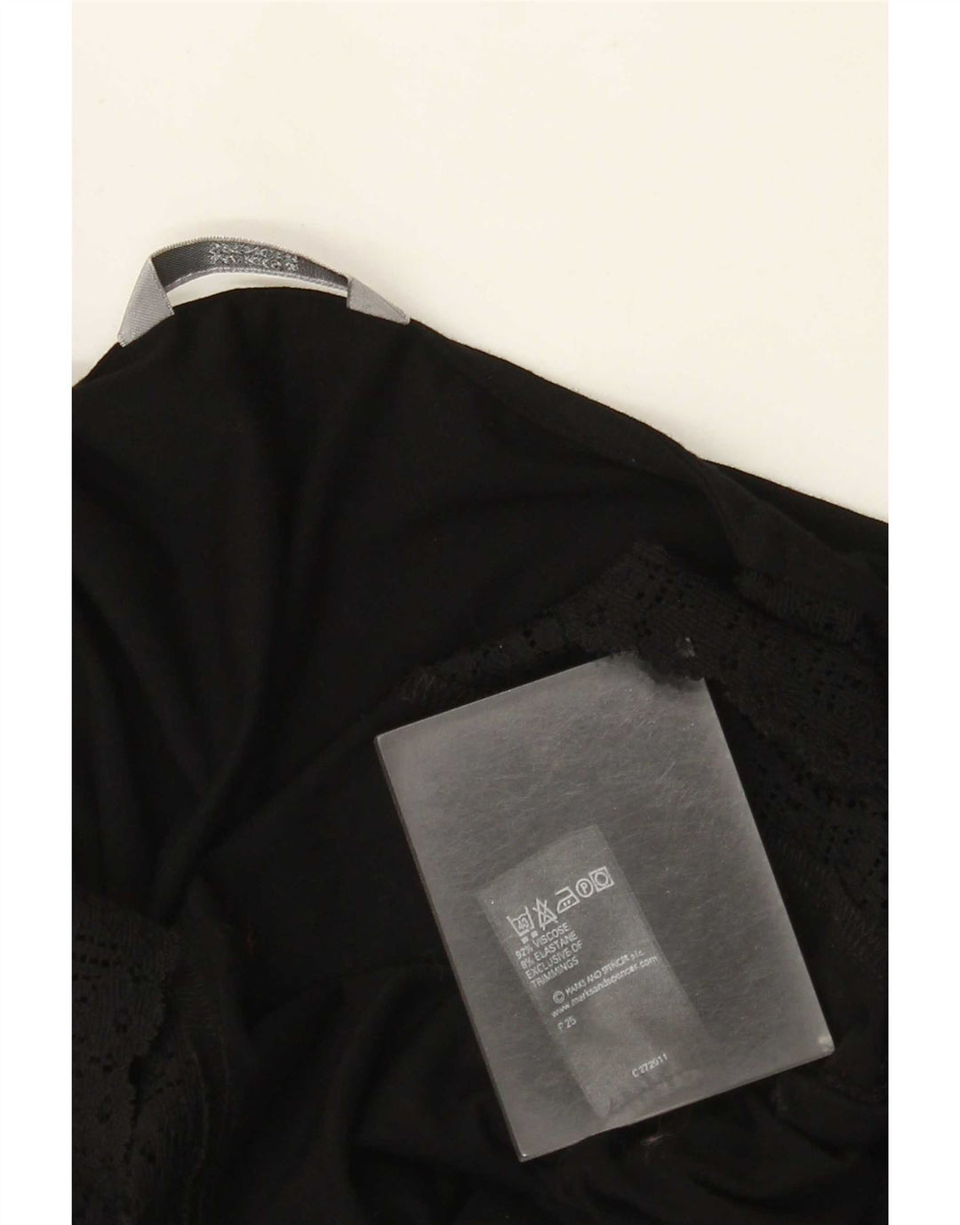 Marks & Spencer skjortebluse med 3/4 ærmer til kvinder UK 14 Medium Sort viskose