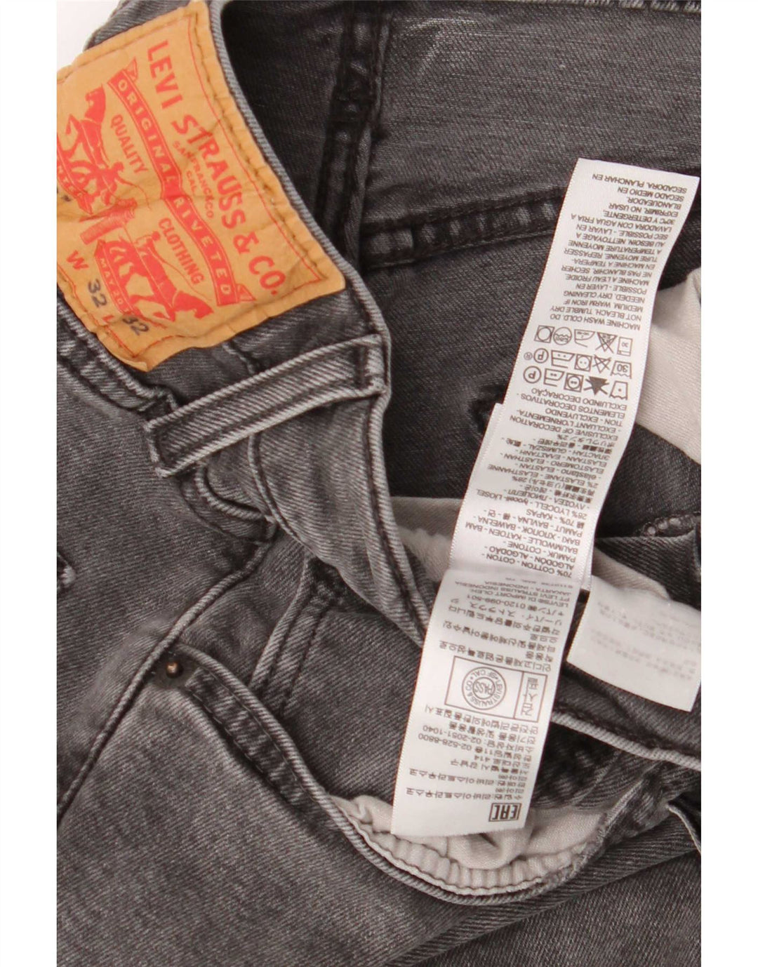 Levi's Herre 512 Slim Tapered Jeans W32 L32 Grå Bomuld