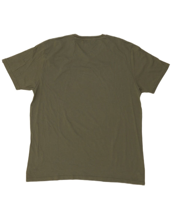ALPHA INDUSTRIES Herre T-Shirt Top 3XL Khaki Bomuld