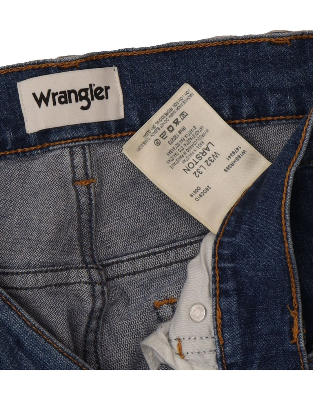 WRANGLER Mens Larston Slim Jeans W32 L30 Blue Cotton Vintage Wrangler and Second-Hand Wrangler from Messina Hembry 