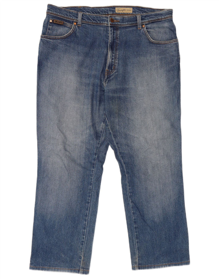 Wrangler Herre Texas Straight Jeans W38 L27 Blå Bomuld