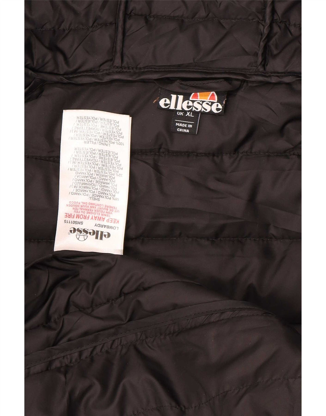 Ellesse Herre hættepolstret jakke UK 42 XL Grå polyamid