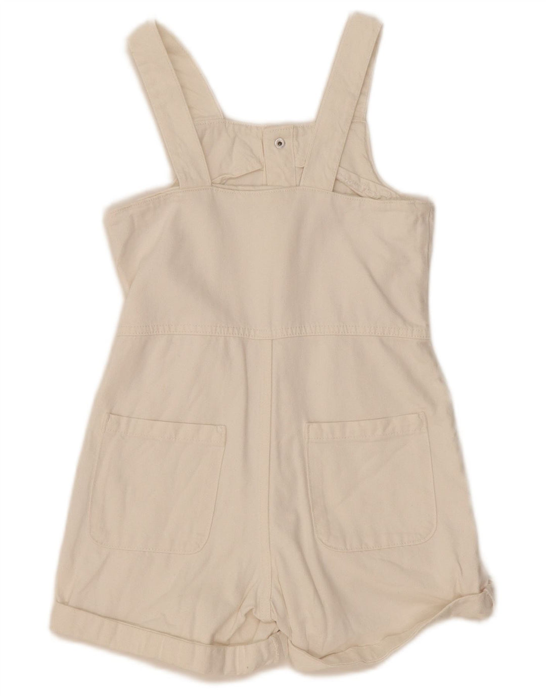 Zara Girls Denim Playsuit 8-9 År Hvid Bomuld