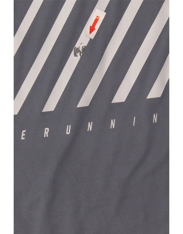 Nike herre Dri Fit grafisk T-shirt top XL grå stribet polyester