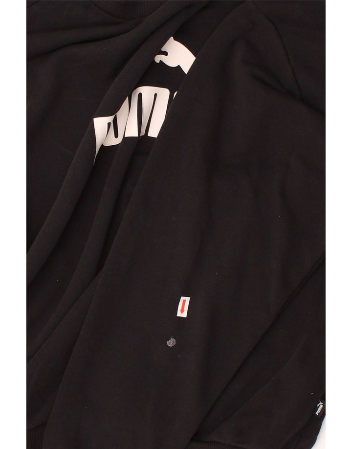 PUMA Womens Graphic Sweatshirt Jumper UK 14 Large Black Polyester Vintage Puma and Second-Hand Puma from Messina Hembry 