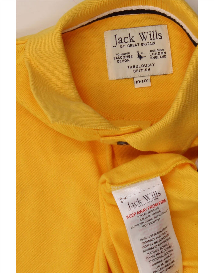 JACK WILLS Boys Polo Shirt 10-11 Years Yellow Cotton Vintage Jack Wills and Second-Hand Jack Wills from Messina Hembry 