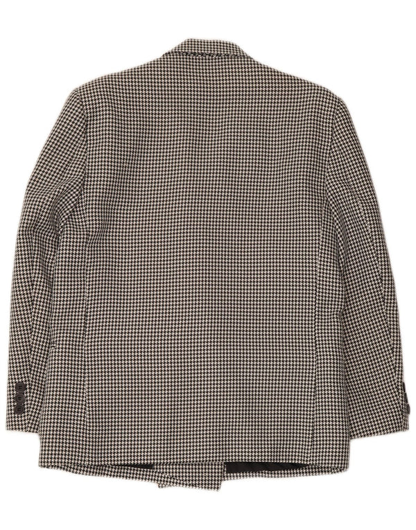 KLASSISK Dame Dobbeltradet Blazer Jacket UK 14 Large Black Houndstooth
