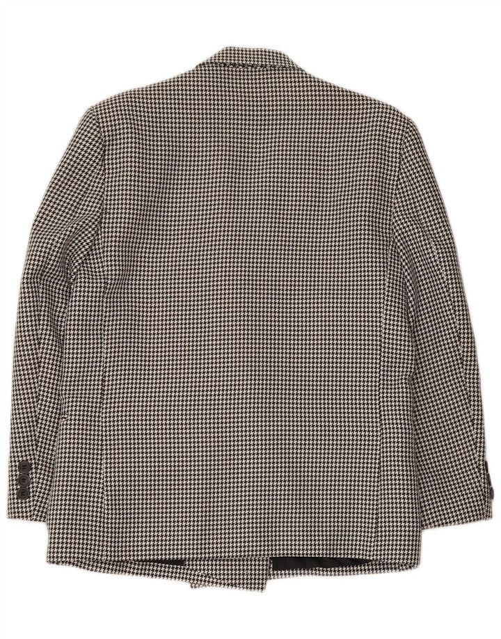 KLASSISK Dame Dobbeltradet Blazer Jacket UK 14 Large Black Houndstooth