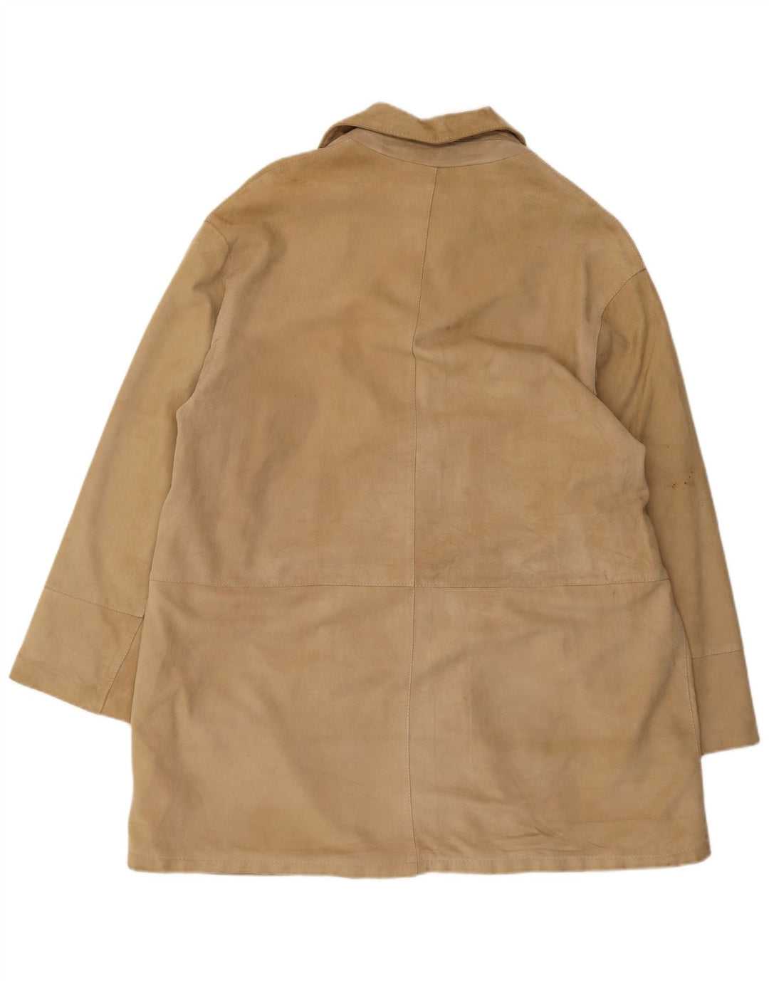 VINTAGE ruskindsfrakke til kvinder IT 46 Stort beige læder