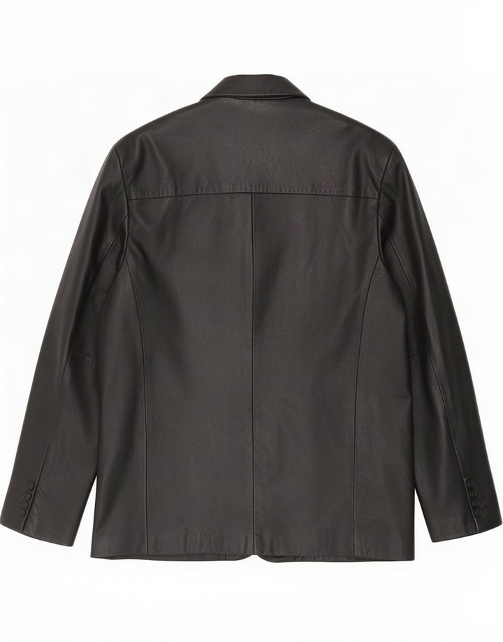 MDK Herre 3-knaps læderblazerjakke UK 38 Medium Sort
