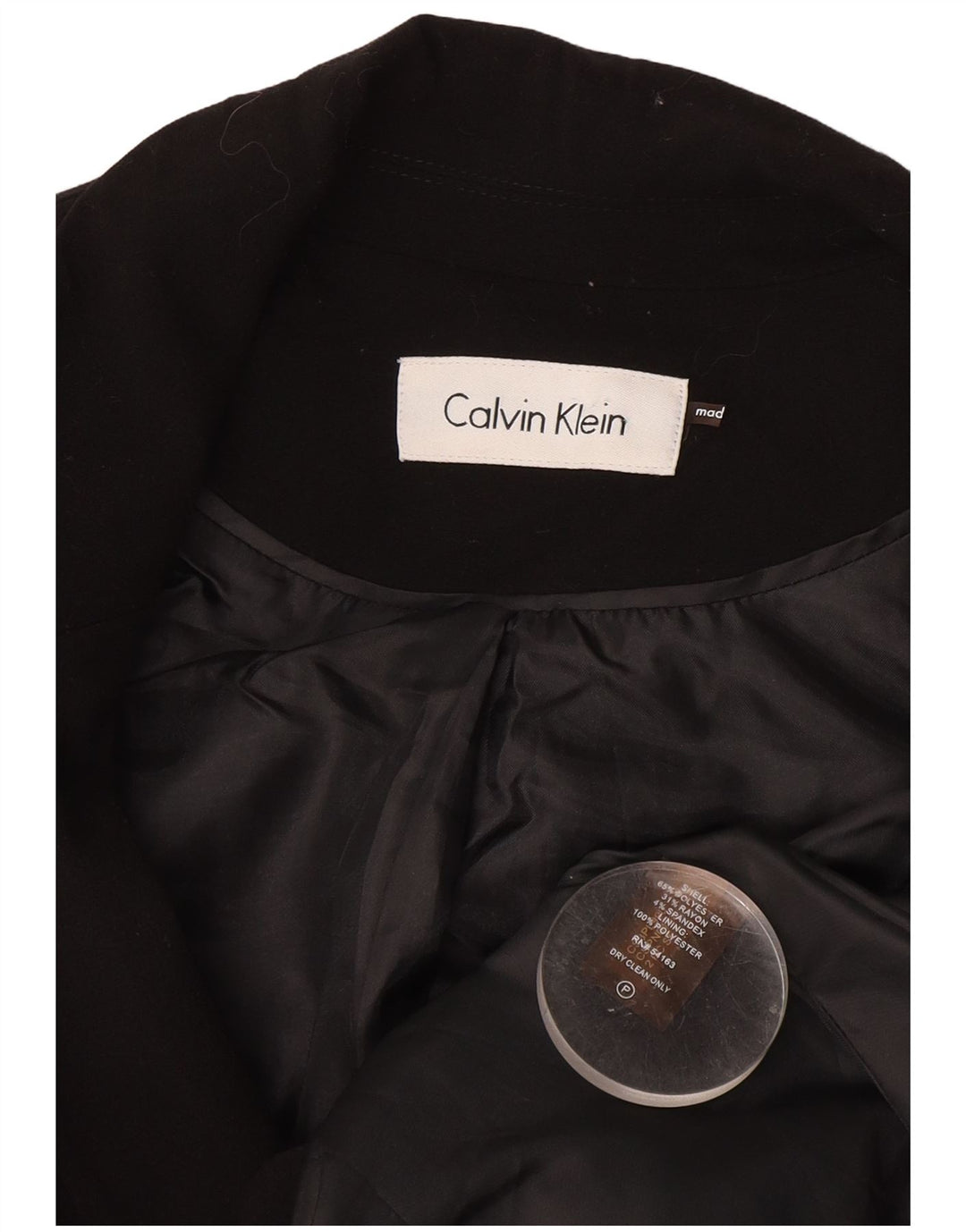 Calvin Klein Dame 1 Knap Military Blazer Jacket UK 8 Small Black