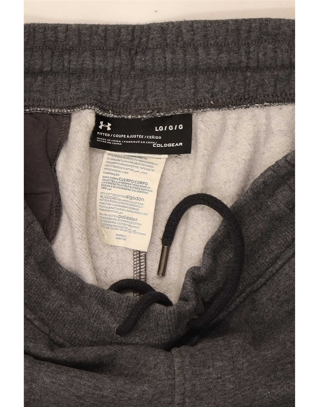 Under Armour Herre Cold Gear Træningsdragt Bukser Joggers Large Grå Bomuld