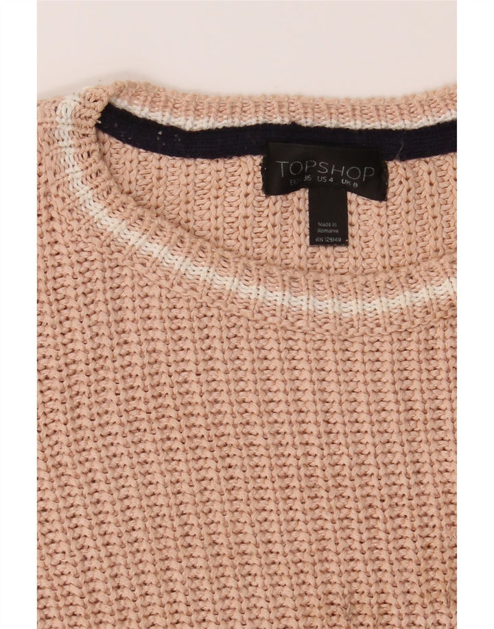 TOPSHOP Womens Oversized Crew Neck Jumper Sweater UK 8 Small  Beige Vintage Topshop and Second-Hand Topshop from Messina Hembry 