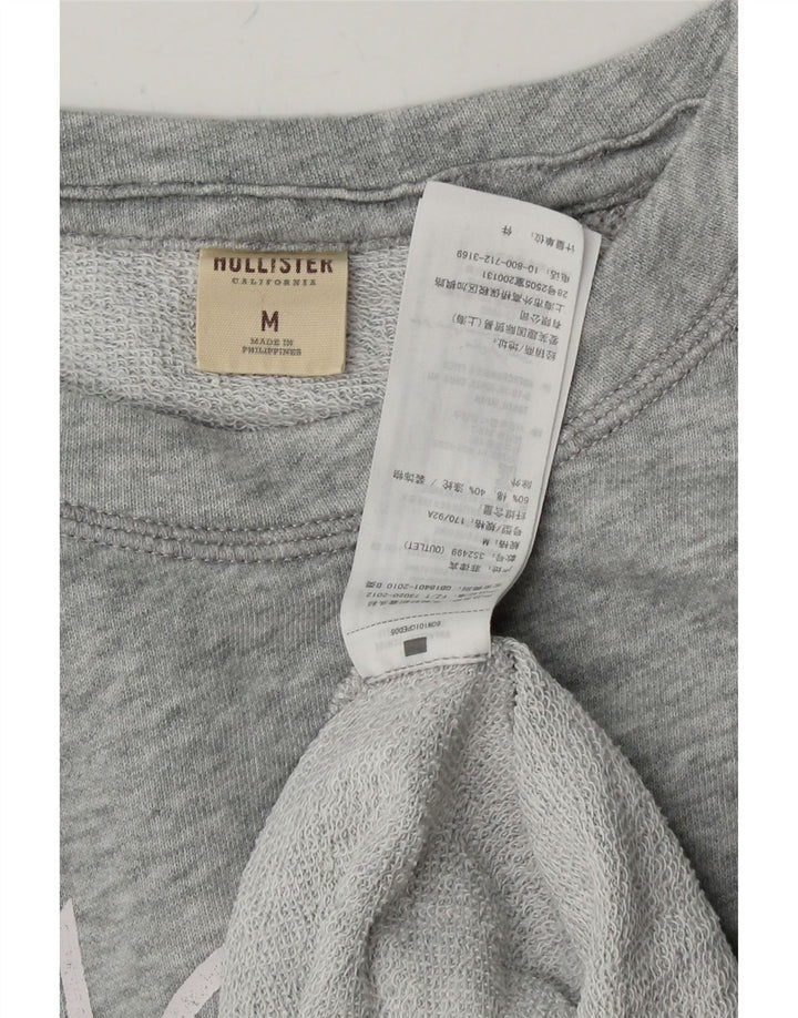 HOLLISTER Mens Graphic Sweatshirt Jumper Medium Grey Cotton Vintage Hollister and Second-Hand Hollister from Messina Hembry 